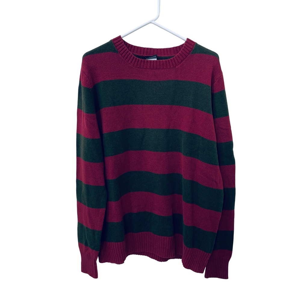 A Nightmare on Elm Street Freddy Krueger Striped Sweater Red Green Adult Large
